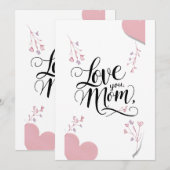 Liebe Sie, Mama, Mütter Tageskarte Einladung (Vorne/Hinten)