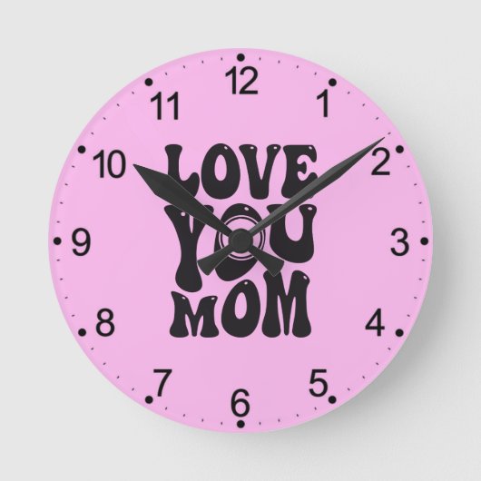 Liebe Sie Mama Muttertag Design-51727 Runde Wanduhr (Vorderseite)