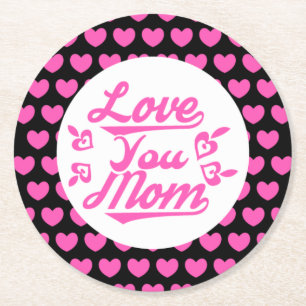 Liebe Sie Mama Muttertagsdesign-11096 Runder Pappuntersetzer