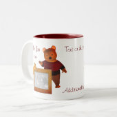 Liebe Sie Mama Niedlich Bären Personalisiertes Fot Zweifarbige Tasse (Vorderseite Links)