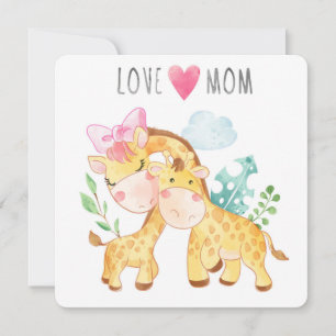 Liebe Sie Mama Niedliche Giraffen Feiertagskarte