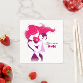 Liebe Sie Mama - Niedliche und herzliche Muttertag Serviette (Beispiel)