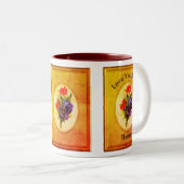 Liebe Sie Mama Personalisiert Blue Iris Bouquet Zweifarbige Tasse (VorderseiteRechts)