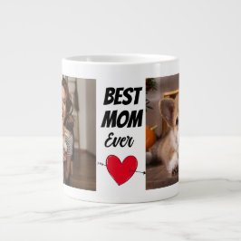 Liebe Sie Mama... Personalisiert zwei Hunde Fotos  Jumbo-Tasse