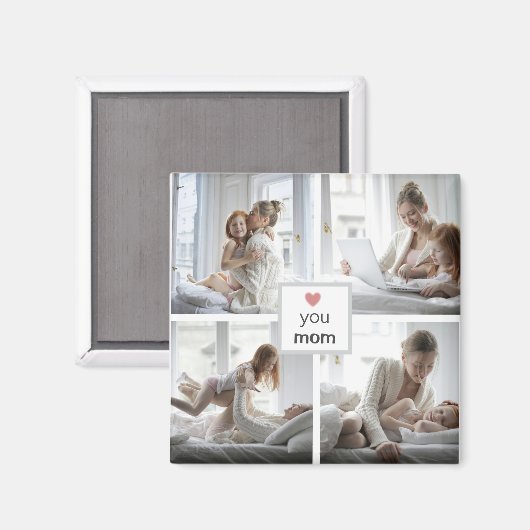 Liebe Sie Mama - Personalisiertes Geschenk Foto Ma Magnet (Vorderseite/Rückseite)
