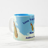 Liebe Sie Mama Pfau Personalisiert Zweifarbige Tasse (Vorderseite Links)