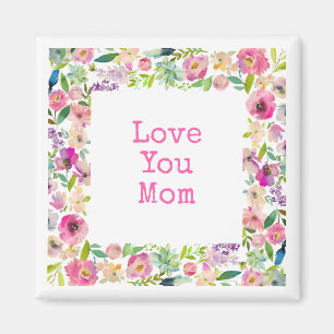 LIEBE SIE MAMA Rosa Blumenrahmen Sweet Liebe Magnet