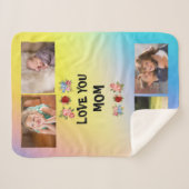 Liebe Sie, Mama Rose Rosa Gelb Blau und 4 Foto Sherpadecke (Vorderseite (Horizontal))