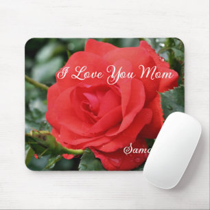 Liebe Sie Mama Rote Rose Blume Personalisiert Mousepad