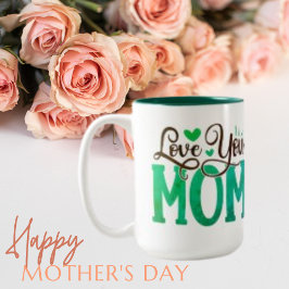 Liebe Sie Mama Typografie MuttertagsTasse Zweifarbige Tasse