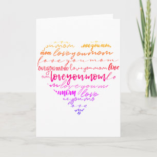 Liebe Sie Mama Worte im Muttertag der Herzmutter Karte