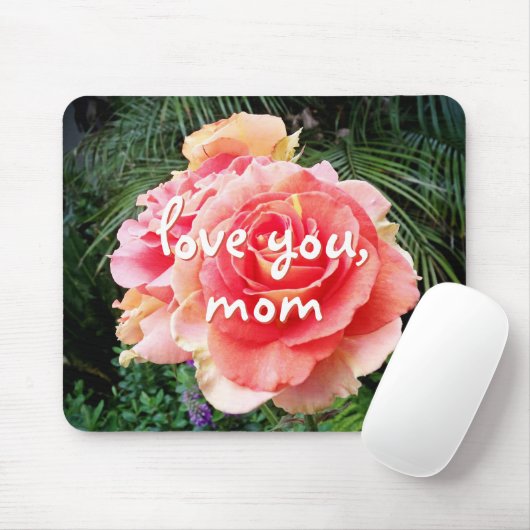 Liebe Sie Mama Zitat Rosa Fotografie kühne Chic Mousepad (Mit Mouse)