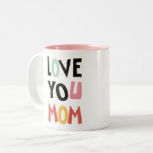 Liebe Sie Mama Zwei-Töne-Kaffee-Tasse Zweifarbige Tasse (Vorderseite Links)