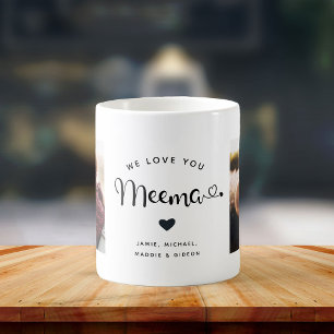 Liebe Sie Meema Herz Custom Zwei Foto Kaffee Tasse