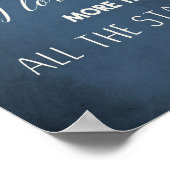 Liebe Sie mehr als alle Sterne Zitat Kunst Kinderz Poster (Ecke)