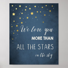 Liebe Sie mehr als alle Sterne Zitat Kunst Kinderz Poster