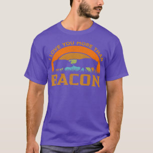 Liebe Sie mehr als Bacon - Funny Retro Schweinefle T-Shirt