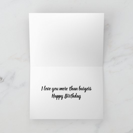 **LIEBE SIE MEHR ALS BURGERS** LIEBE SIE!! KARTE (Innenseite)