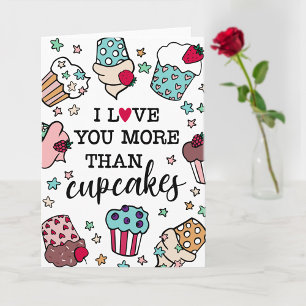Liebe Sie mehr als Cupcakes Valentinstag Feiertagskarte