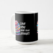 Liebe Sie mehr als Donuts Kaffeetasse (Vorderseite Links)