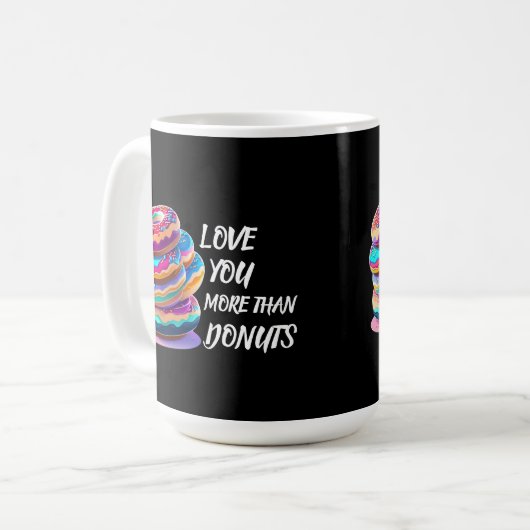 Liebe Sie mehr als Donuts Kaffeetasse (Vorderseite Links)