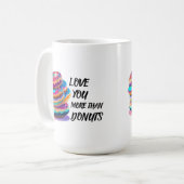 Liebe Sie mehr als Donuts Kaffeetasse (Vorderseite Links)
