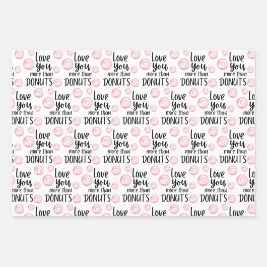 Liebe Sie mehr als Donuts Umschlag Papierblätter Geschenkpapier Set (Vorderseite 2)