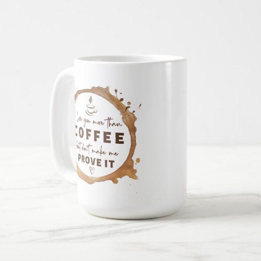 Liebe Sie mehr als Kaffee lustig Kaffeetasse (Vorderseite Links)