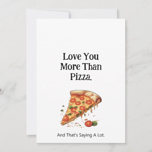 Liebe Sie mehr als Pizza Feiertagskarte (Vorderseite)