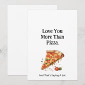 Liebe Sie mehr als Pizza Feiertagskarte (Vorne/Hinten)