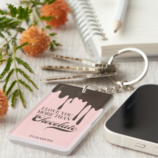 Liebe Sie mehr als Schokolade Valentine Schlüssela Schlüsselanhänger (Vorderseite rechts)