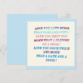 Liebe Sie mehr Gelegenheitsgeschenk mit Worten (Vorne/Hinten)