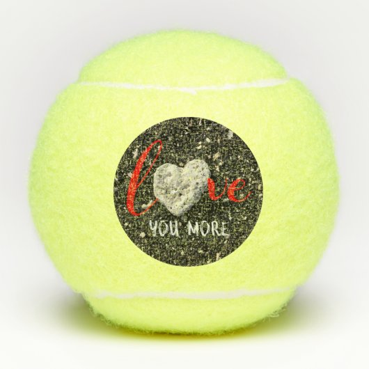 Liebe Sie mehr Hawaii Korallen Herz Black Sand Bea Tennisbälle (Vorderseite)