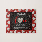 Liebe Sie mehr Herz Foto Individuelle Name Beruf Puzzle (Horizontal)