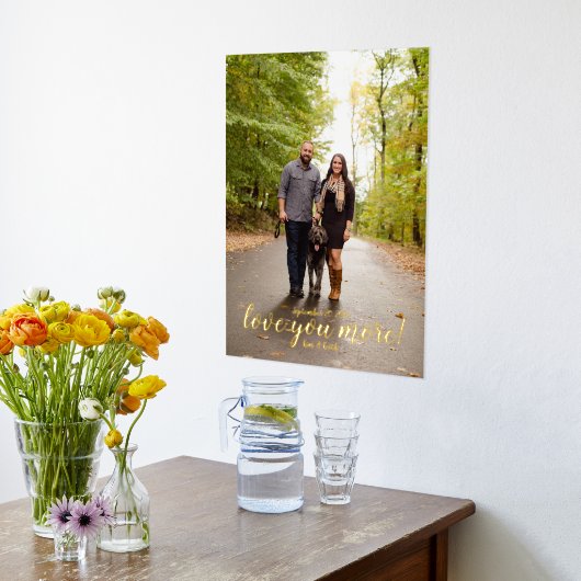 Liebe Sie mehr Hochzeit oder Verlobung Foto Foliendrucke (Ablage(Küche))