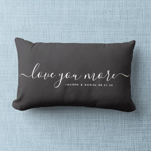 Liebe Sie Mehr Individuelle Name Valentinstag neu Lendenkissen