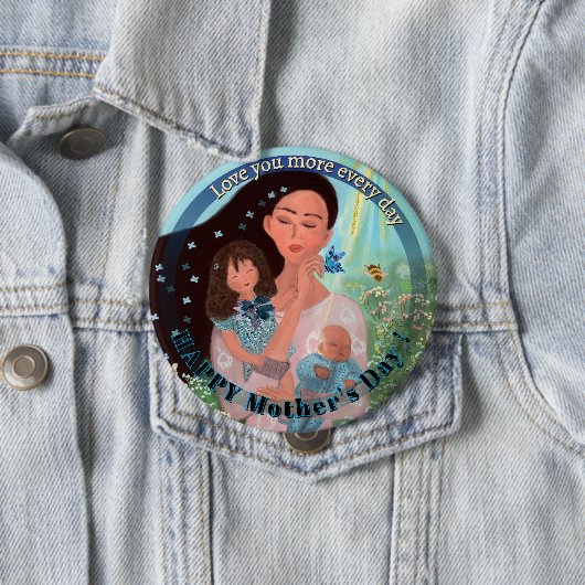 Liebe Sie mehr Mutter mit Kindern Button (Beispiel)