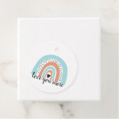 Liebe Sie mehr Regenbogen Herz Blue Peach Geschenkanhänger (Beispiel)