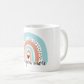 Liebe Sie mehr Regenbogen Herz Blue Peach Kaffeetasse (VorderseiteRechts)