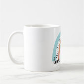 Liebe Sie mehr Regenbogen Herz Blue Peach Kaffeetasse (Links)