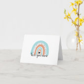 Liebe Sie mehr Regenbogen Herz Blue Peach Karte (Gelbe Blume)