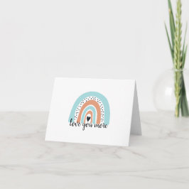 Liebe Sie mehr Regenbogen Herz Blue Peach Karte