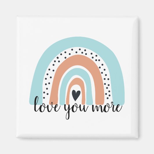 Liebe Sie mehr Regenbogen Herz Blue Peach Magnet (Vorne)