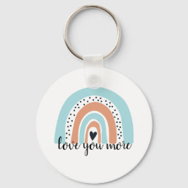 Liebe Sie mehr Regenbogen Herz Blue Peach Schlüsselanhänger
