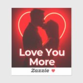 Liebe Sie mehr valentinische Designs Aufkleber (Blatt)