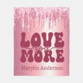 LIEBE SIE MEHR WERTE PINK GLITZER TROPFEN CUSTOM FLEECEDECKE (Vorderseite)