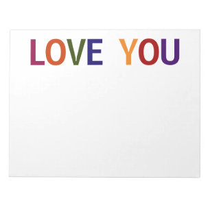 Liebe Sie mehrfarbig 11 x 8,5 Notizblock