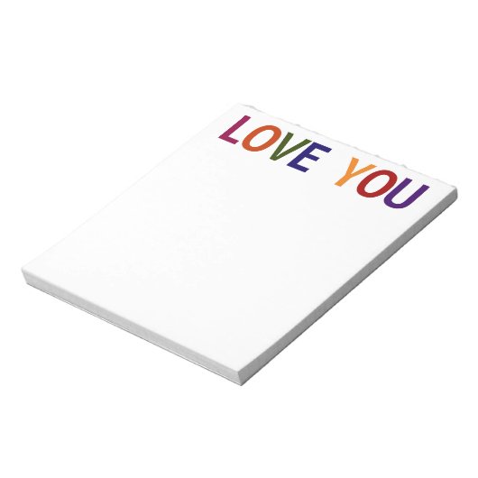 Liebe Sie mehrfarbig 5,5 x 6 Notizblock (Rotiert)