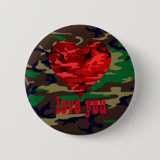 Liebe Sie militärischer Valentinsknopf Button (Vorderseite)