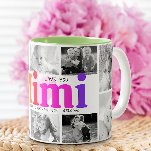 Liebe Sie Mimi mehrfarbig Moderne 10 FotoCollage Zweifarbige Tasse